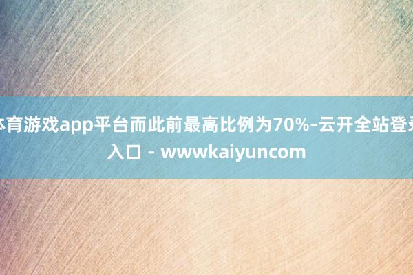 体育游戏app平台而此前最高比例为70%-云开全站登录入口 - wwwkaiyuncom
