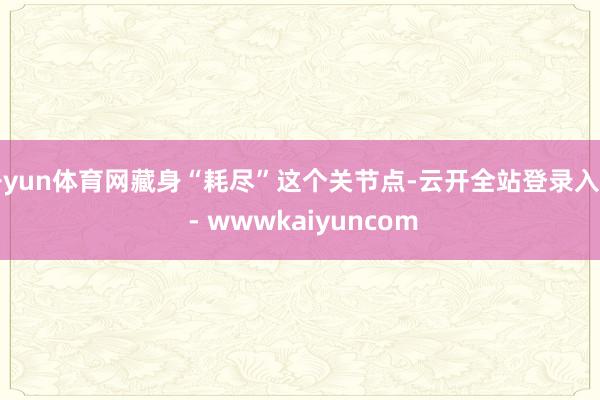开yun体育网藏身“耗尽”这个关节点-云开全站登录入口 - wwwkaiyuncom