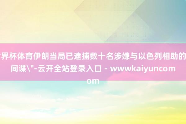 世界杯体育伊朗当局已逮捕数十名涉嫌与以色列相助的