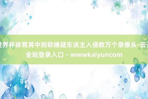 世界杯体育其中别称嫌疑东谈主入侵数万个录像头-云开全站登录入口 - wwwkaiyuncom